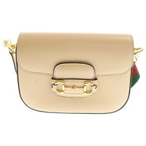 Gucci Horsebit Crossbody Beige Leather